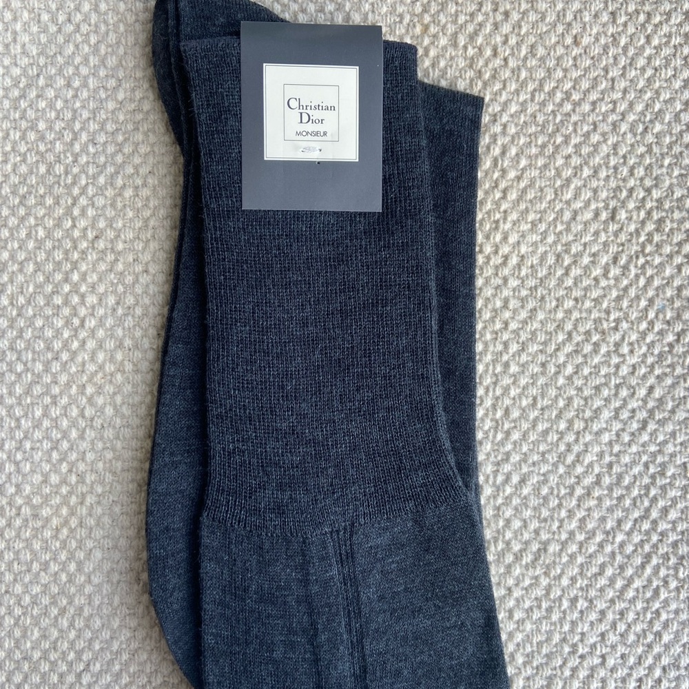 Dior Men's Charcoal Dress Socks